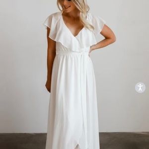 Katya Ruffle Maxi Dress - White